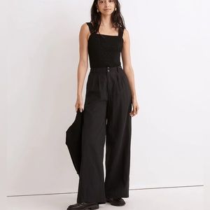 Madewell The Harlow Wide-Leg Black Pant Size 4